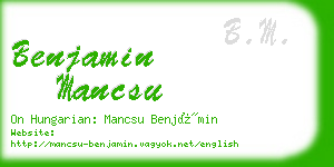 benjamin mancsu business card